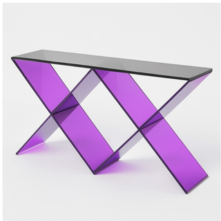 DOUBLE X ACRYLIC CONSOLE TABLE ( PURPLE-BLACK) - bynuraybirtane