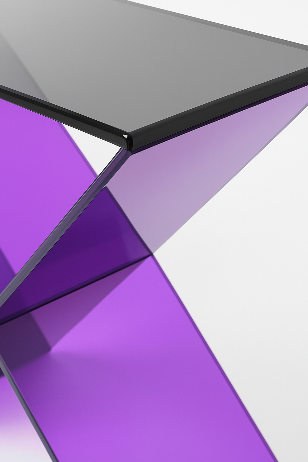 DOUBLE X ACRYLIC CONSOLE TABLE ( PURPLE-BLACK) - bynuraybirtane