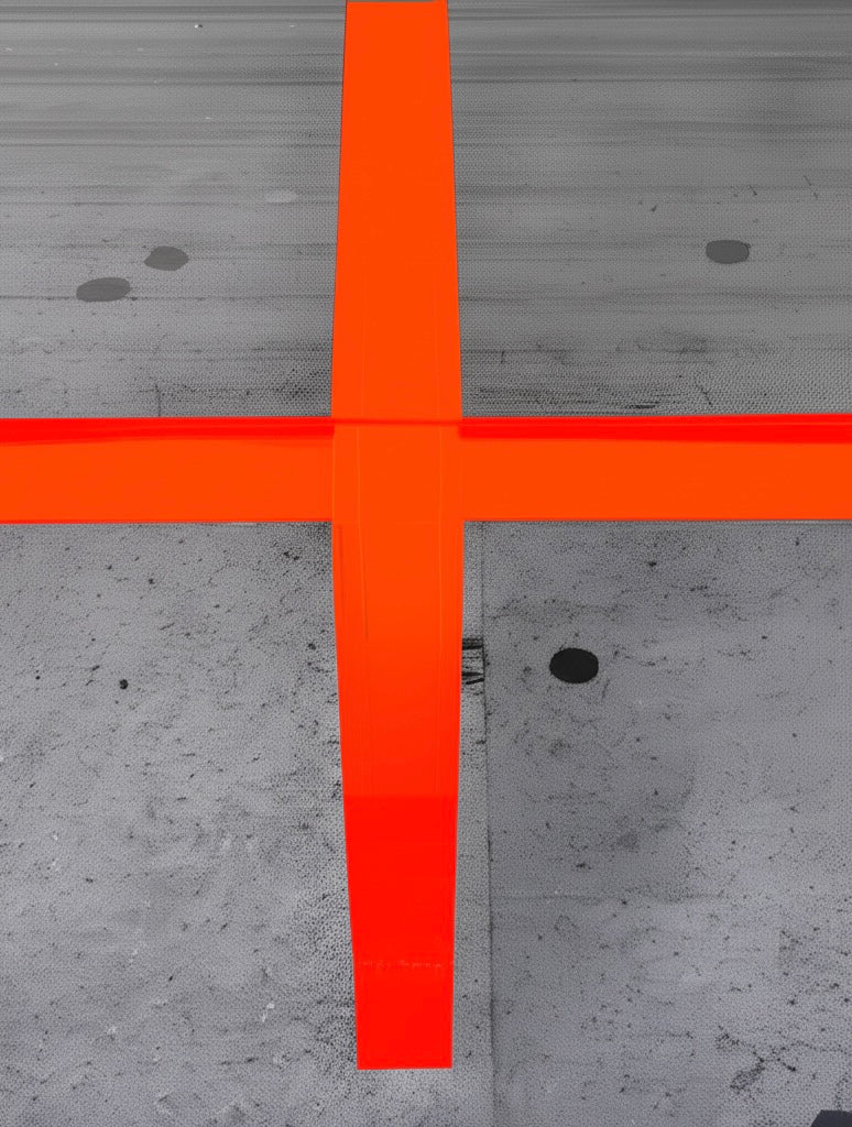 Functional design of the Modern Acrylic Console Table, made from durable plexiglass with a vibrant orange frame, ideal for modern decor.