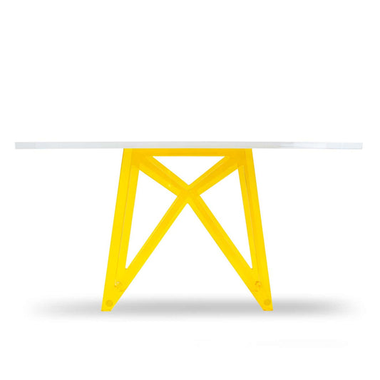 YELLOW LEG COLORED LUCITE CONSOLE TABLE - bynuraybirtane