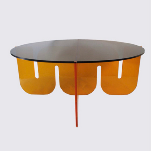 WAVE LUCITE TABLE ORANGE-BLACK - bynuraybirtane