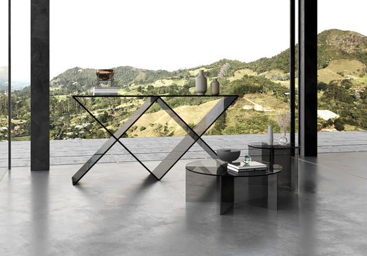 Modern Transparent Black Acrylic Console - bynuraybirtane