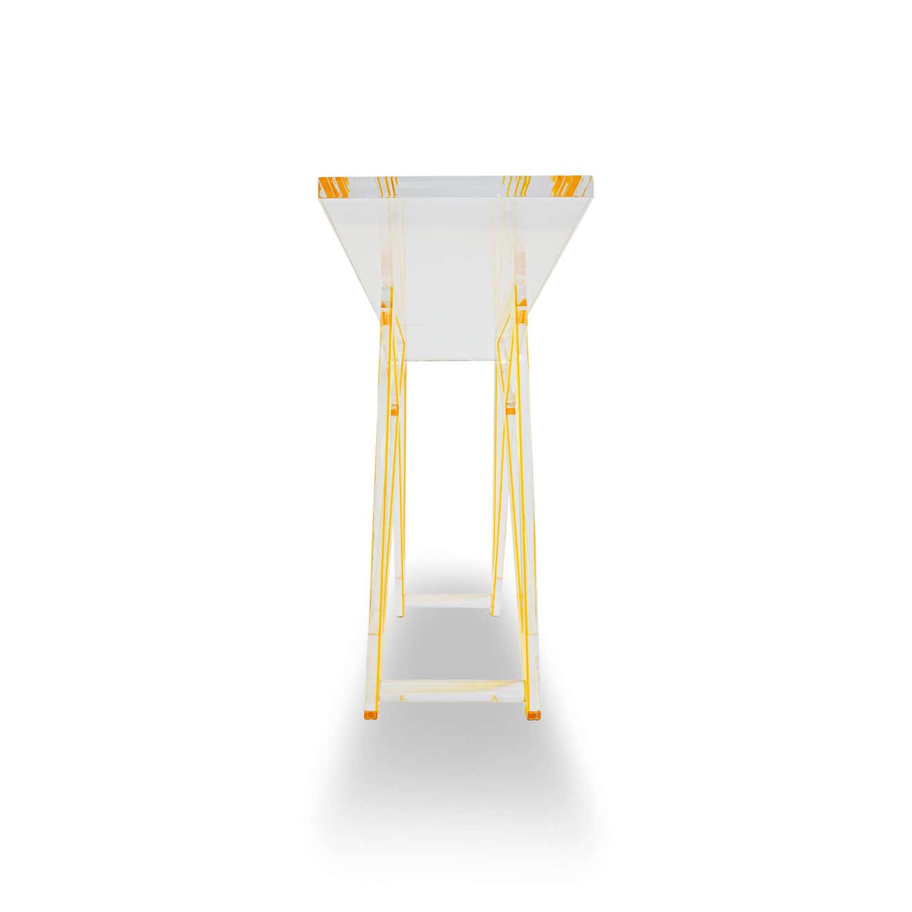 YELLOW LEG COLORED LUCITE CONSOLE TABLE - bynuraybirtane