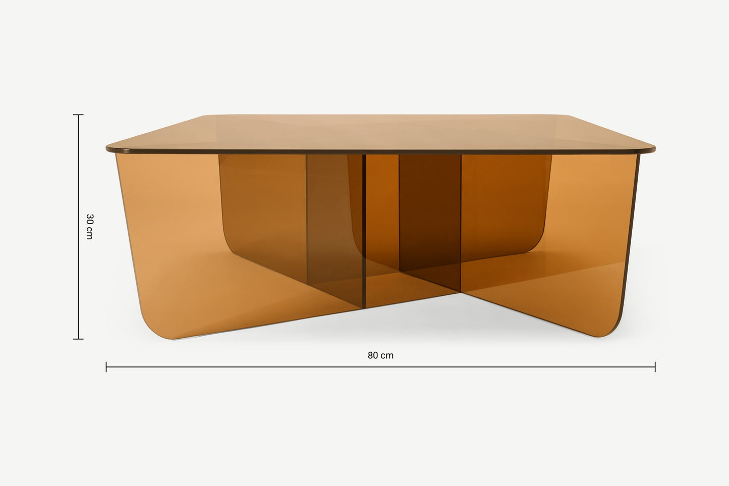 Amber-Caramel Acrylic Square Coffee Table - bynuraybirtane