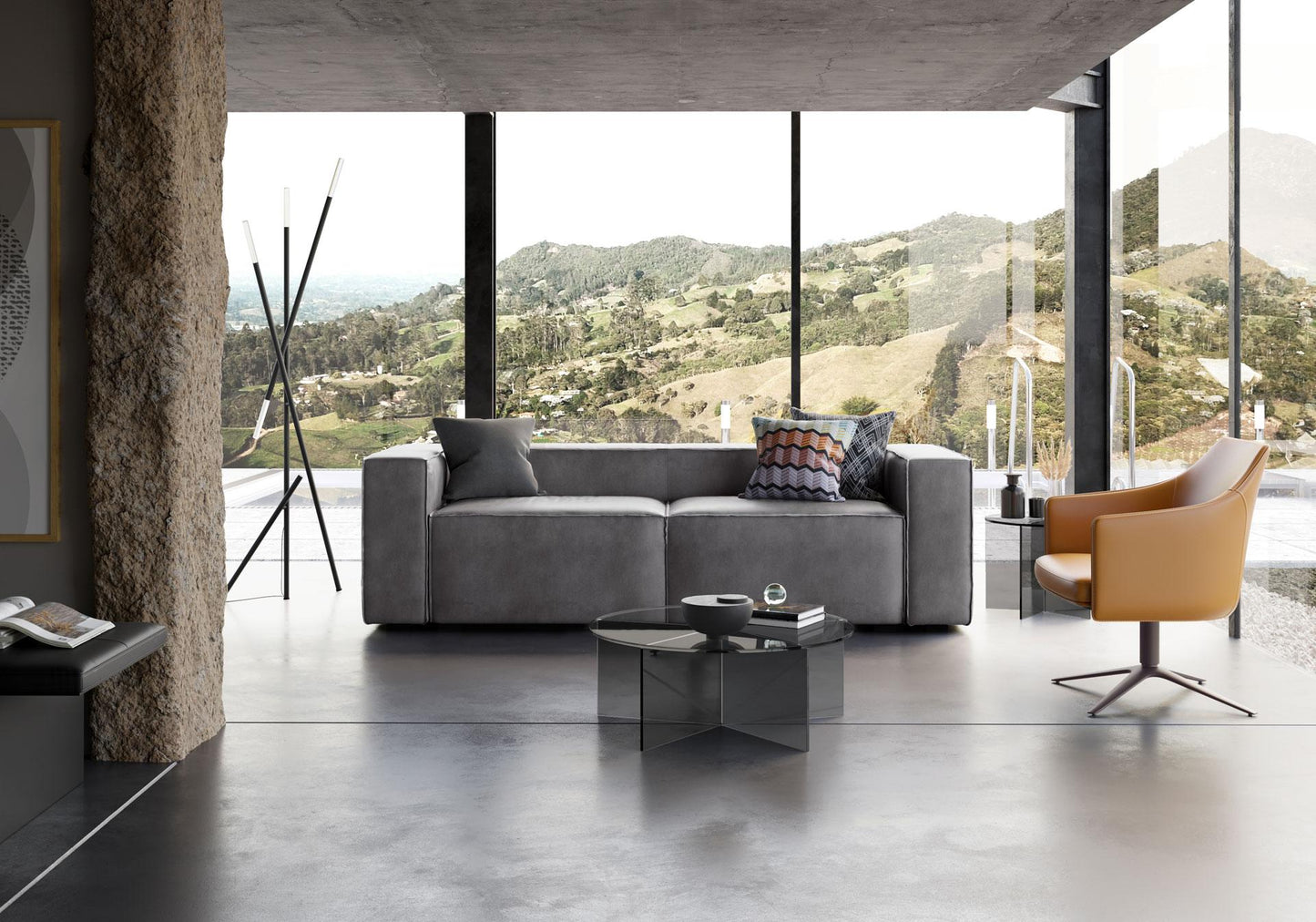 Black Acrylic Contemporary Round Coffee Table - bynuraybirtane