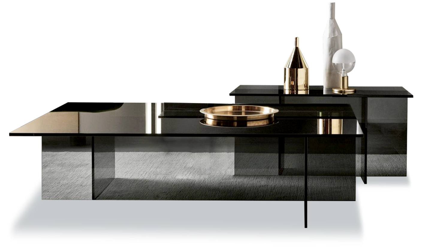 SET OF LUCİTE BENCH AND COFFE TABLE - bynuraybirtane