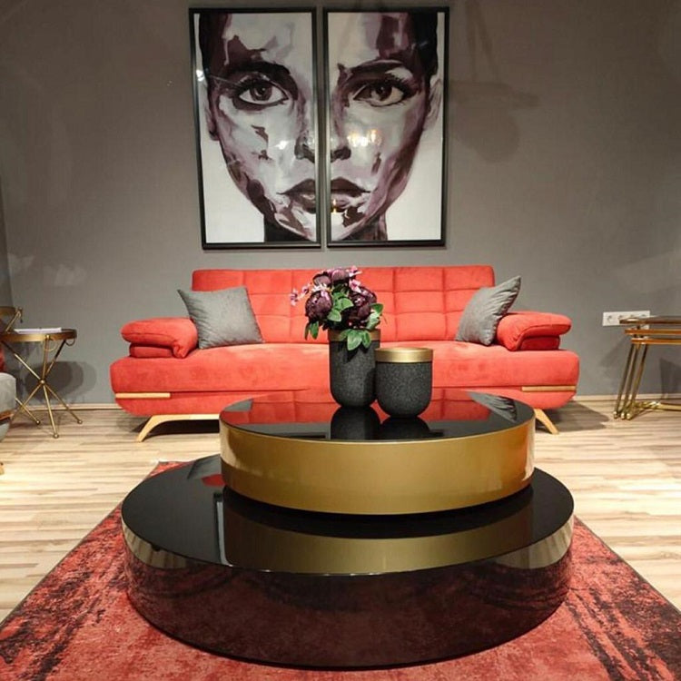 MIRRORED COFFEE TABLE WITH ROTATING 360° TOP - bynuraybirtane