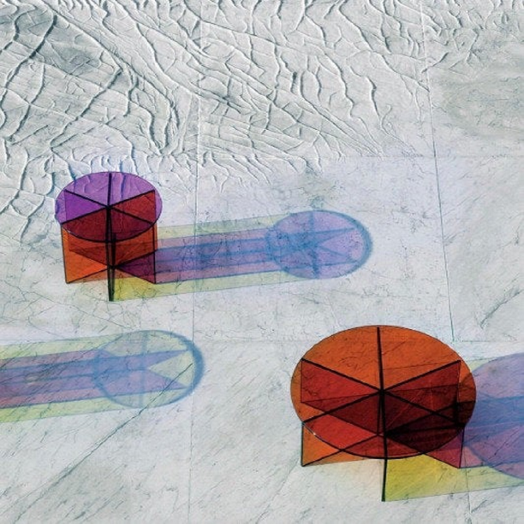 COLOR WHEEL LUCITE COFFEE TABLE - bynuraybirtane