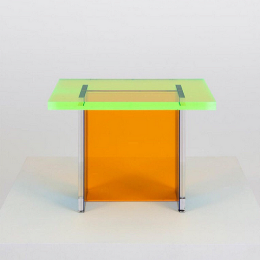 COLORFUL ACRYLIC NEON GREEN-BLUE-ORANGE CONSOLE TABLE - bynuraybirtane