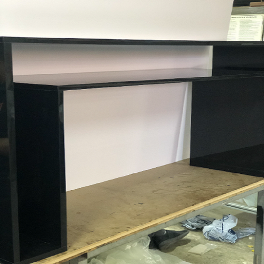 DOUBLE DESK LUCITE CONSOLE TABLE - bynuraybirtane