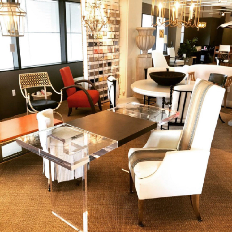 LEATHER CHARGED LUCITE CONSOLE TABLE - bynuraybirtane