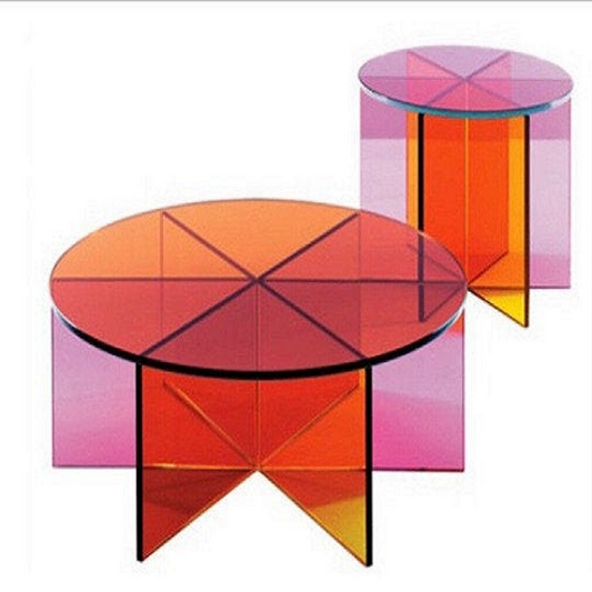 COLOR WHEEL LUCITE COFFEE TABLE - bynuraybirtane