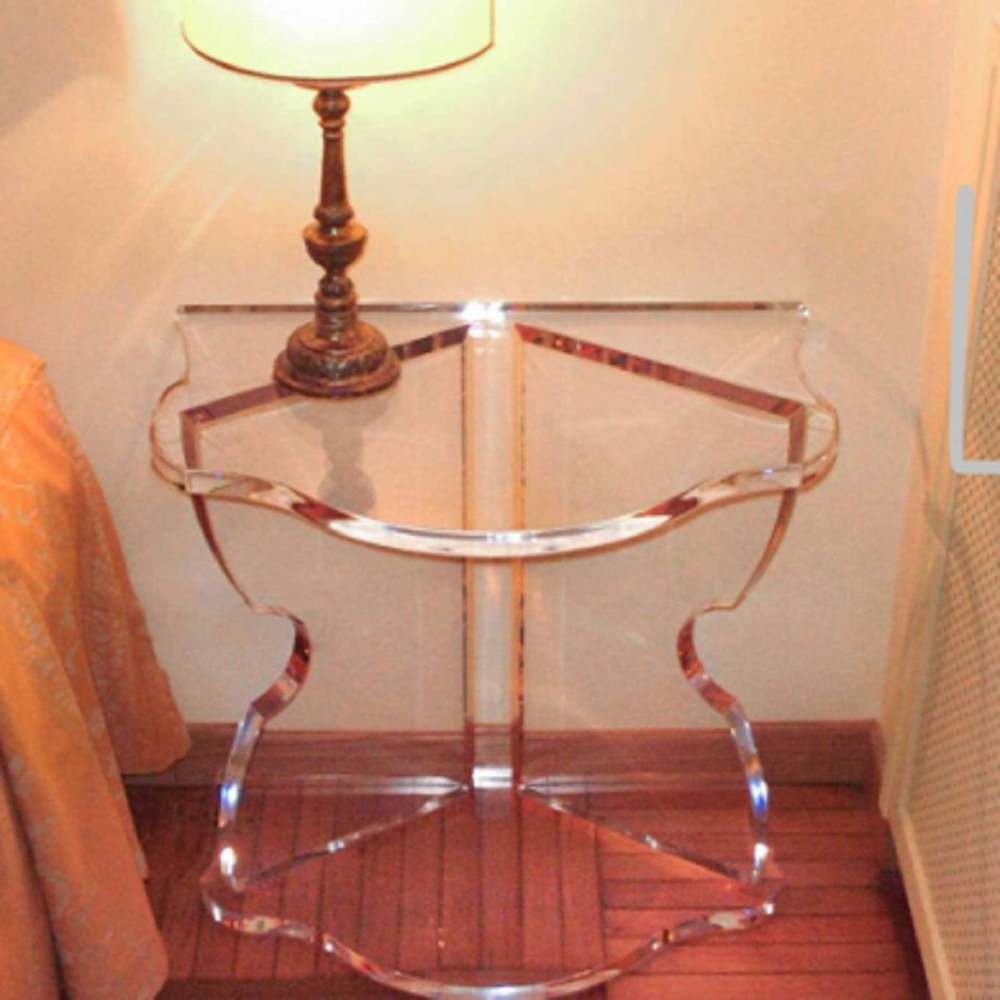 LUCITE BUTTERFLY BEDSIDE TABLE - bynuraybirtane