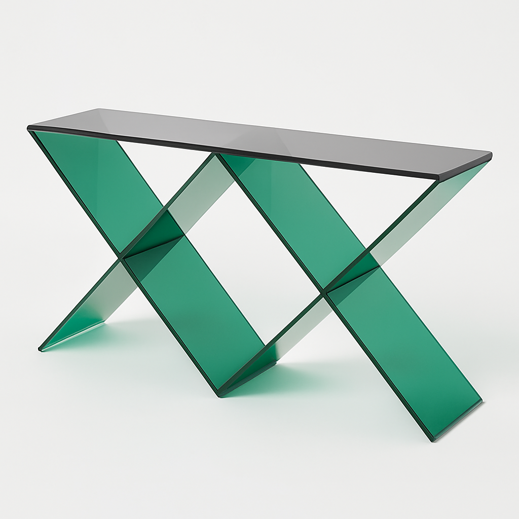 ACRLIC CONSOLE TABLE ( TRANSPARENT BLACK-TRANSPARENT GREEN ) - bynuraybirtane