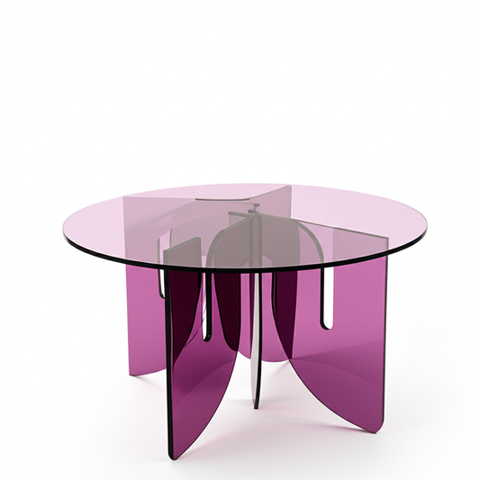 WAVE LUCITE TABLE ( TRANSPARENT VIOLET) - bynuraybirtane