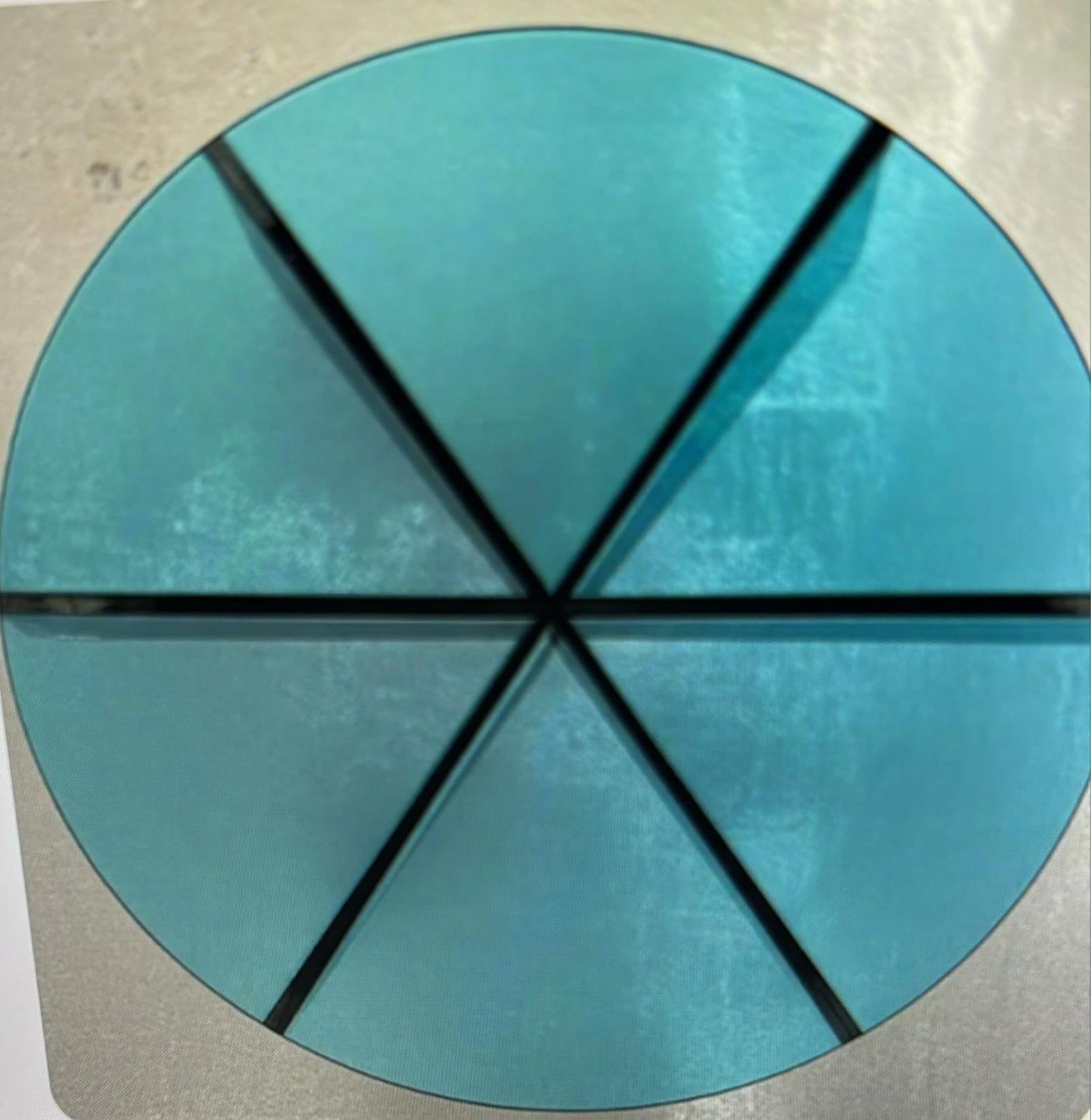 COLOR WHEEL LUCITE SIDE TABLE BLUE-OIL GREEN