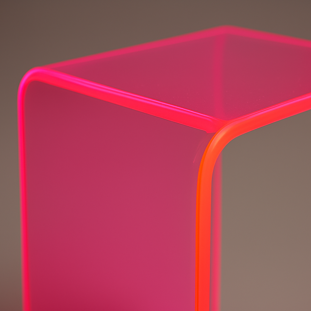 A stylish arrangement of Acrylic Neon Pedestal set in different heights, creating a stunning visual display and ambiance - ideal neon acrylic pedestal set for any room.