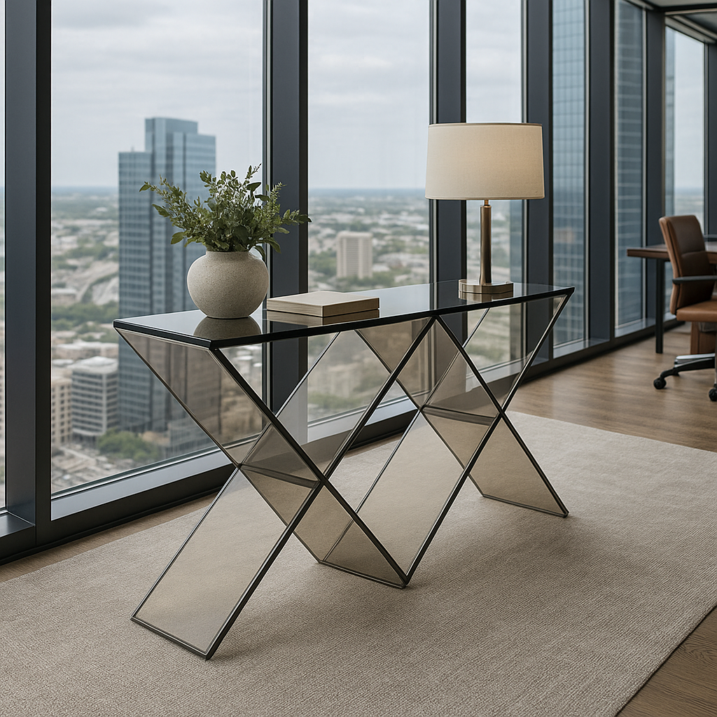 ACRYLIC DOUBLE X CONSOLE TABLE - bynuraybirtane