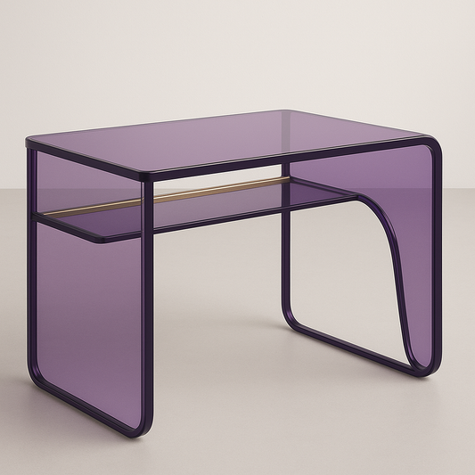 Modern Luxe Acrylic Desk in Transparent Purple - Stylish acrylic desk featuring a vibrant transparent purple finish, perfect for adding a contemporary touch to your workspace.