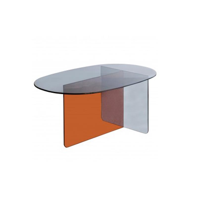 Modern Amber and Black Acrylic Coffee Table - bynuraybirtane
