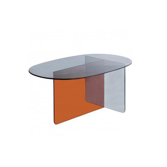 Modern Amber and Black Acrylic Coffee Table - bynuraybirtane