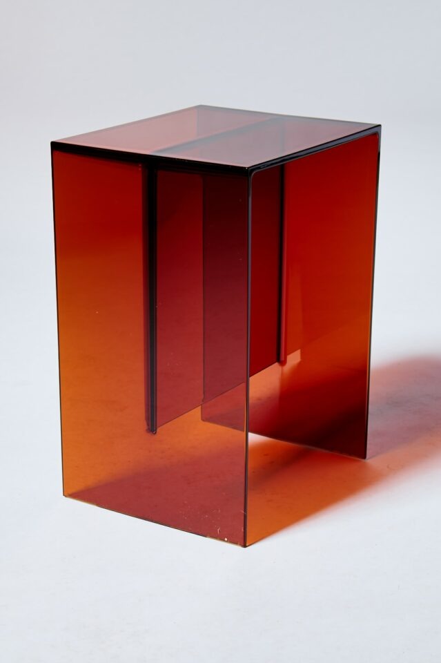 Orange Amber Color Acrylic Side Table