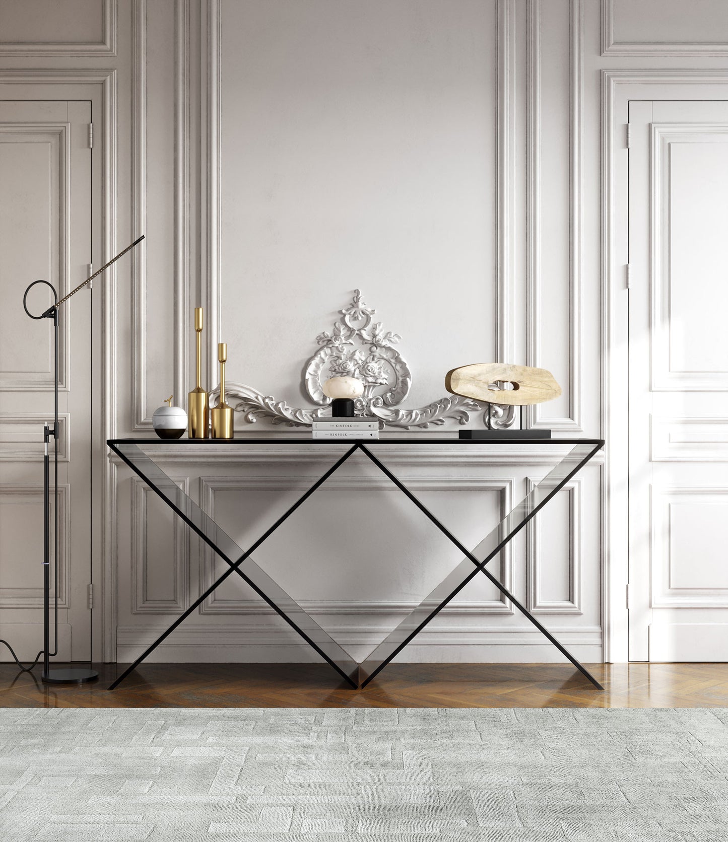 Modern Transparent Black Acrylic Console - bynuraybirtane