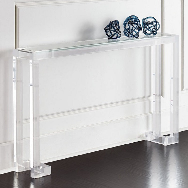 HANDCRAFTED LUCITE CONSOLE TABLE