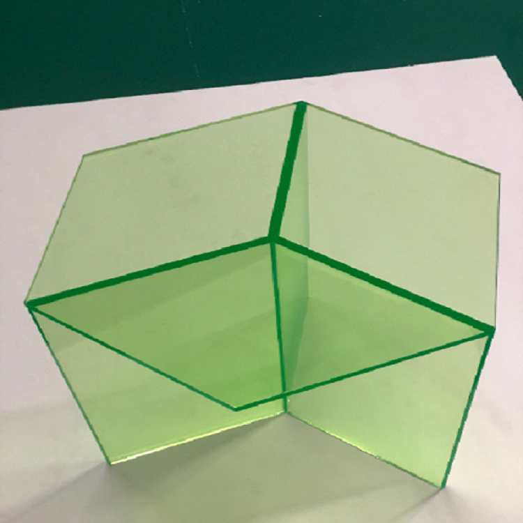 HEXAGON LUCITE SIDE TABLE