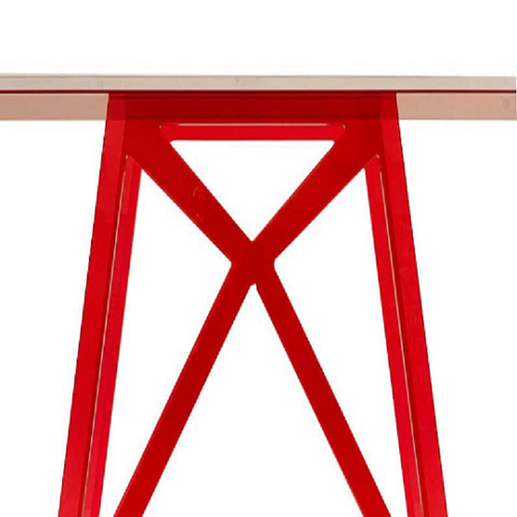 CROSSED LEG COLORED LUCİTE CONSOLE TABLE