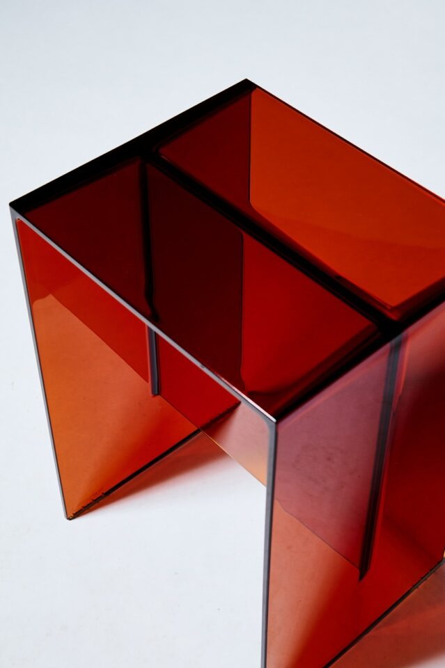 Orange Amber Color Acrylic Side Table - bynuraybirtane