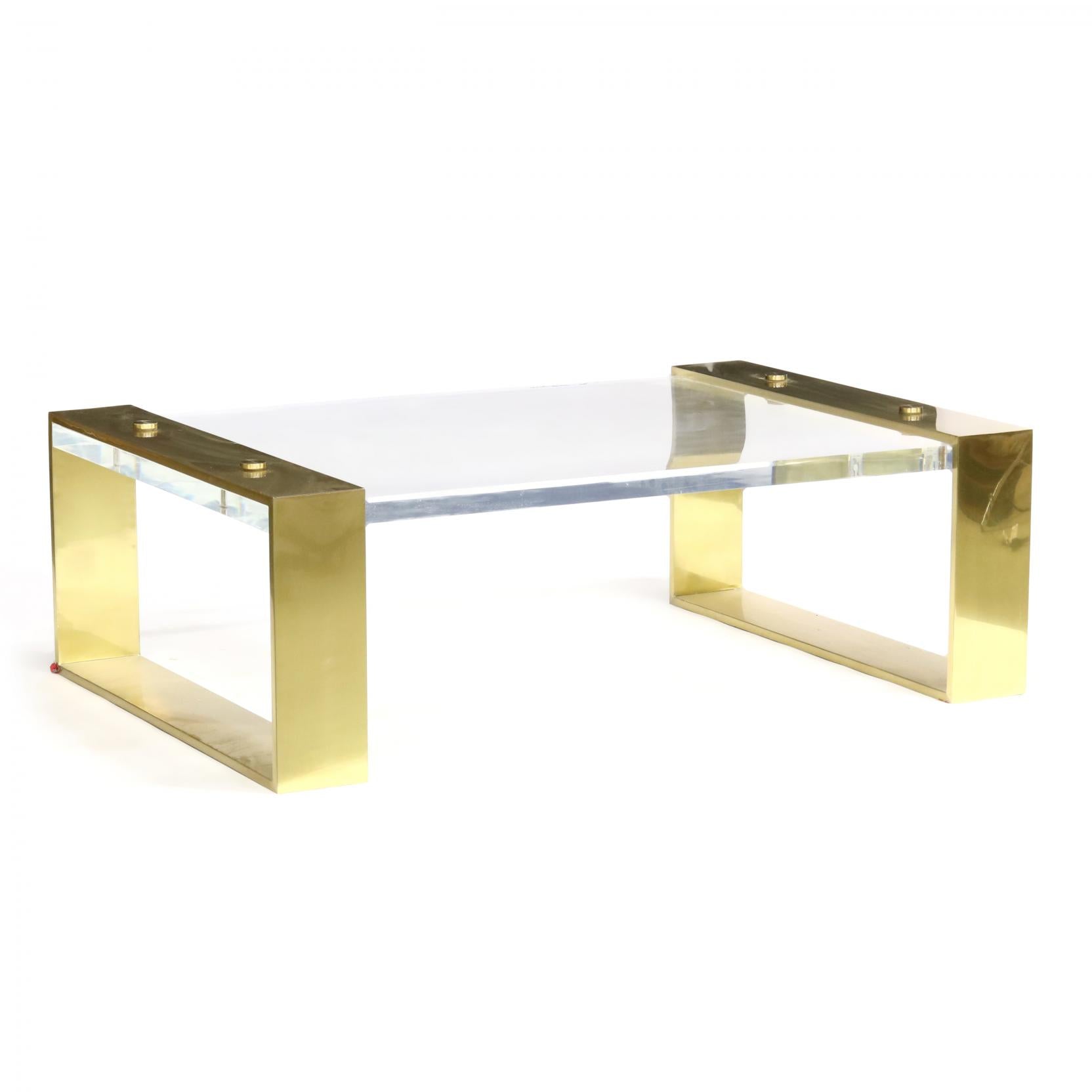 Brass Legs & Acrylic Top  Coffee Table