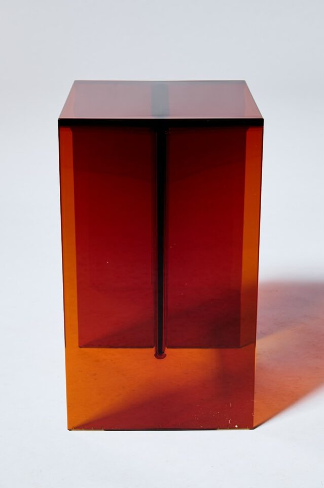 Orange Amber Color Acrylic Side Table - bynuraybirtane