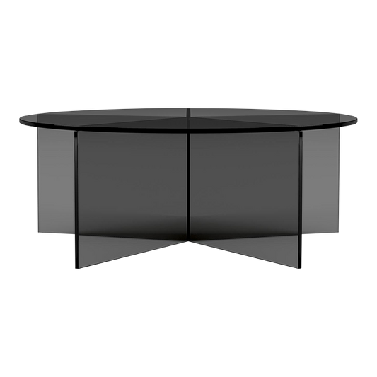 Black Acrylic Contemporary Round Coffee Table - bynuraybirtane