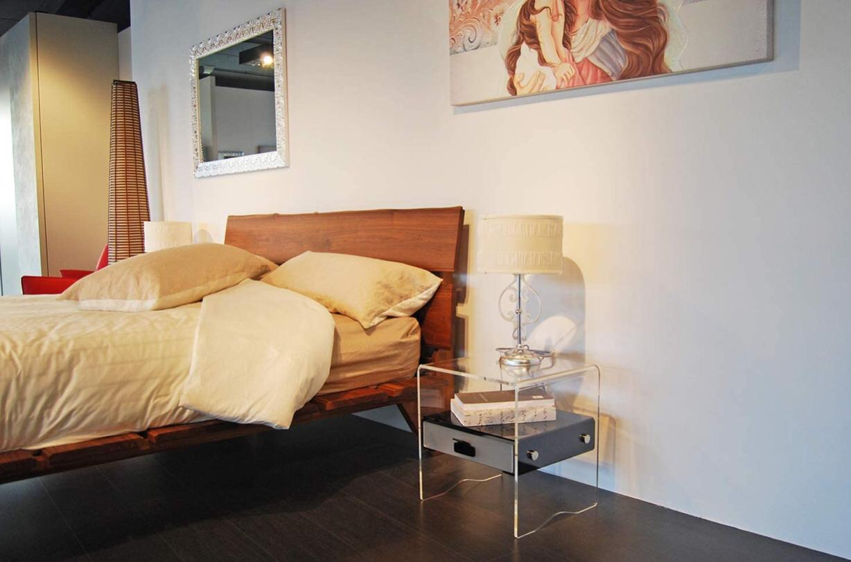 Acrylic Bedside Table With One Drawer Modern Design in Transparent - bynuraybirtane