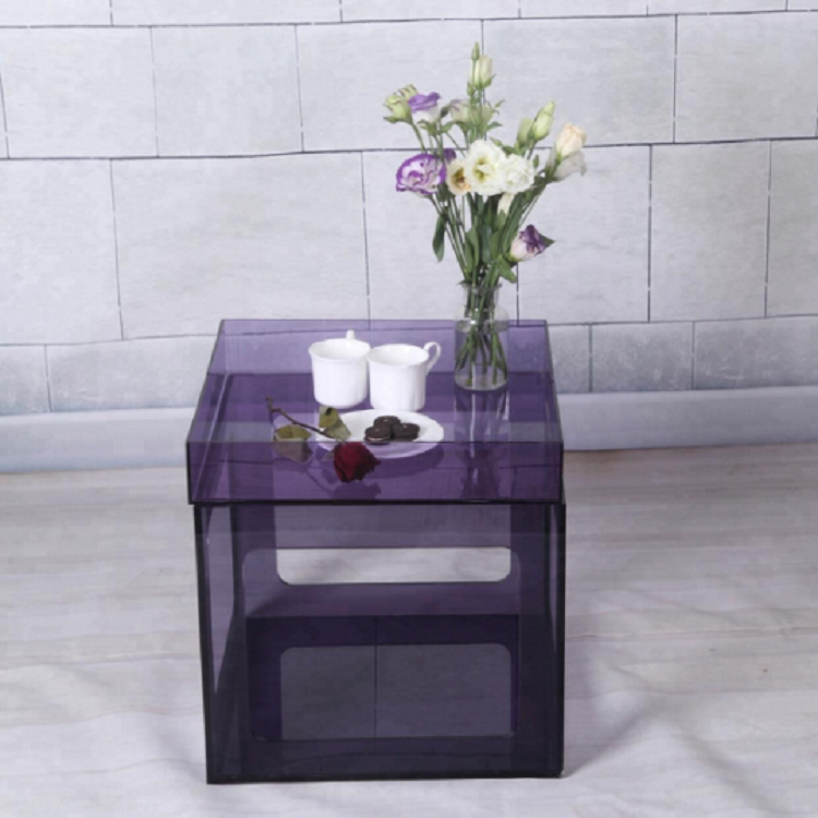 VIOLET LUCITE COFFEE TABLE - bynuraybirtane