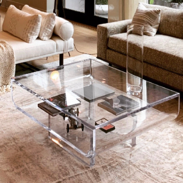 CLEAR LUCITE BOX COFFEE TABLE - bynuraybirtane