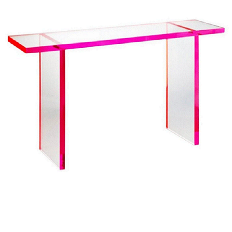 PINK ACRYLIC CONSOLE TABLE