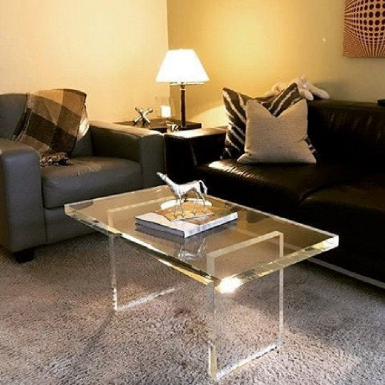 LUCITE BENCH COFFEE TABLE