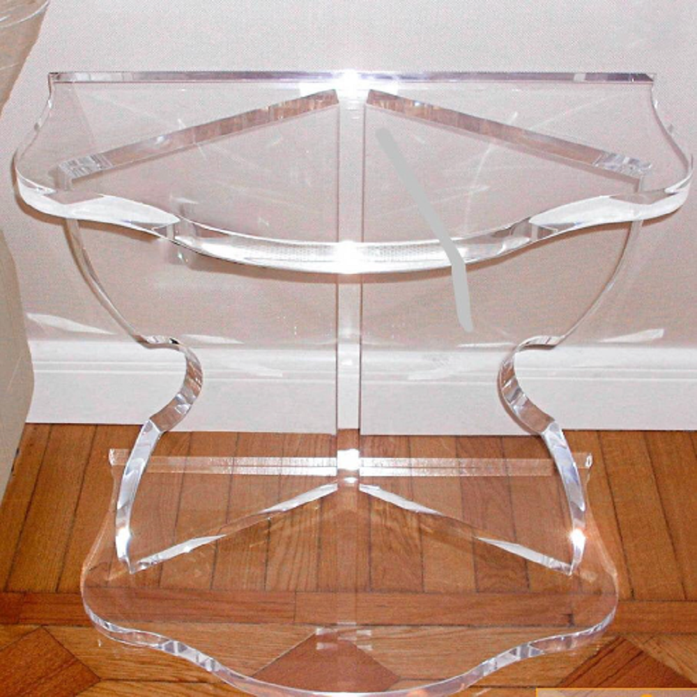 LUCITE BUTTERFLY BEDSIDE TABLE