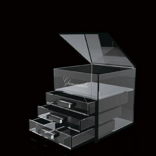 PERSONALIZED LUXURY DESIGNERACRYLIC HOME COSMETICS MAKEUP STORAGE ORGANIZER UNIT WITH DRAWERS - bynuraybirtane