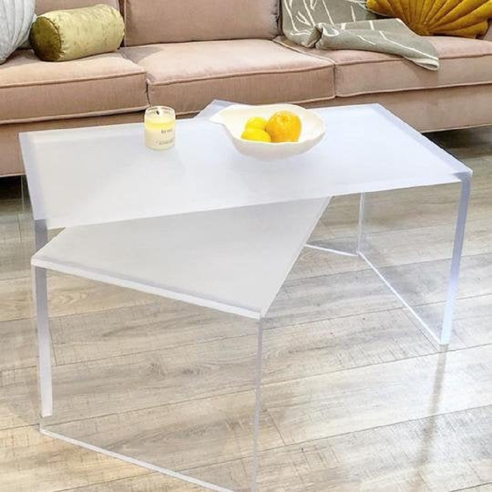 ACRYLIC FROSTED COFFEE TABLE