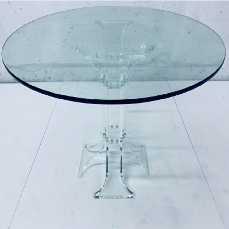 CLEAR LUCITE ROUND TABLE